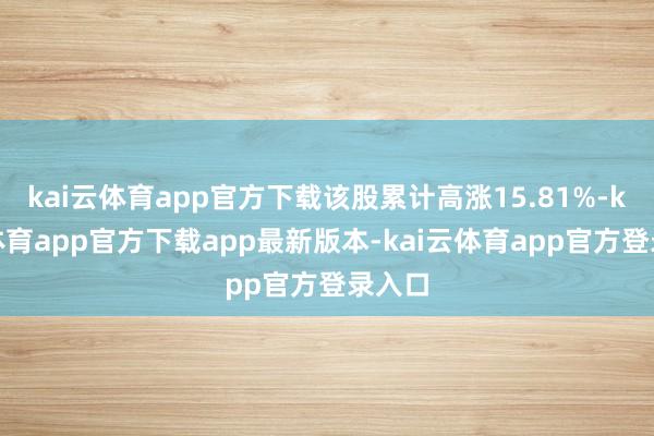 kai云体育app官方下载该股累计高涨15.81%-kai云体育app官方下载app最新版本-kai云体育app官方登录入口