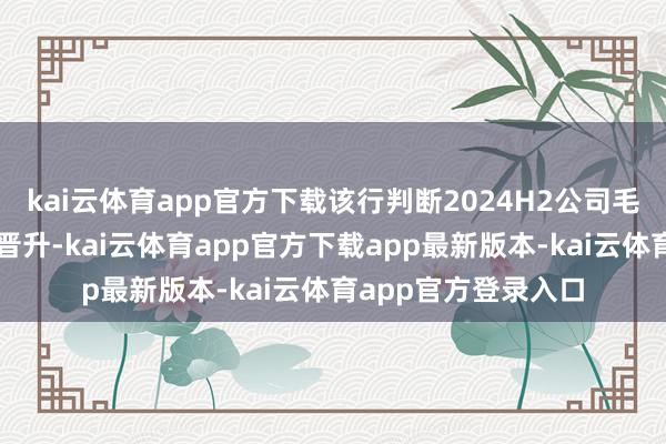 kai云体育app官方下载该行判断2024H2公司毛利率同比有望络续晋升-kai云体育app官方下载app最新版本-kai云体育app官方登录入口