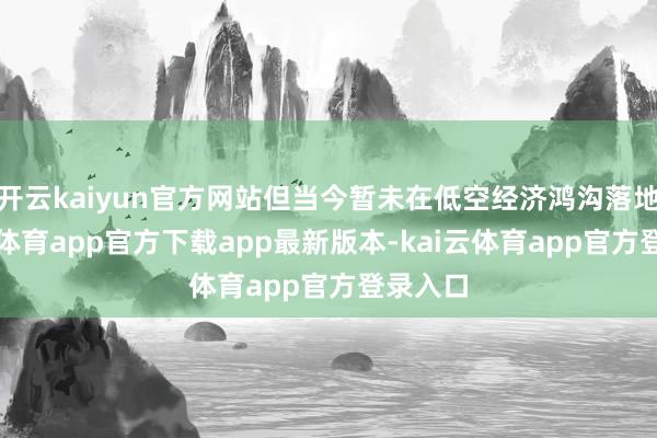 开云kaiyun官方网站但当今暂未在低空经济鸿沟落地-kai云体育app官方下载app最新版本-kai云体育app官方登录入口