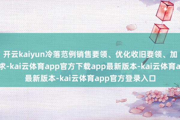 开云kaiyun冷落范例销售要领、优化收旧要领、加强计谋宣传等要求-kai云体育app官方下载app最新版本-kai云体育app官方登录入口