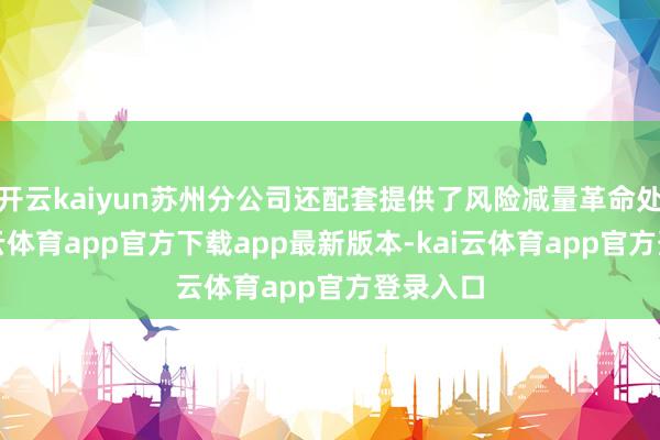 开云kaiyun苏州分公司还配套提供了风险减量革命处事-kai云体育app官方下载app最新版本-kai云体育app官方登录入口
