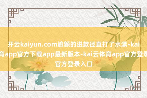 开云kaiyun.com逾额的进款径直打了水漂-kai云体育app官方下载app最新版本-kai云体育app官方登录入口