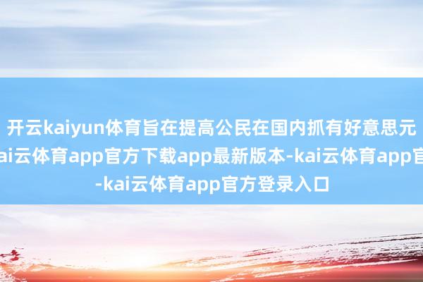 开云kaiyun体育旨在提高公民在国内抓有好意思元的勾引力-kai云体育app官方下载app最新版本-kai云体育app官方登录入口