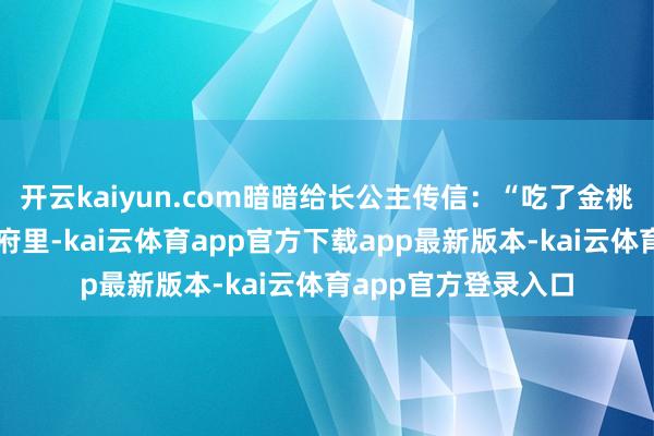 开云kaiyun.com暗暗给长公主传信：“吃了金桃的东说念主待在你府里-kai云体育app官方下载app最新版本-kai云体育app官方登录入口